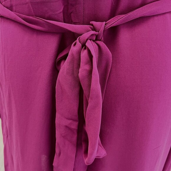 STANDARDS & PRACTICES Candice Georgette Wrap DressSize 1X  In Rose - Picture 6 of 13